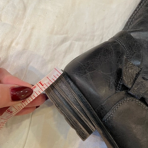 Bed Stu leather mid height tall riding boots round toe distressed side zip - Picture 12 of 12